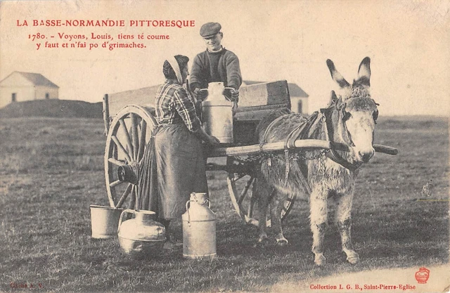 Cpa 14 La Basse Normandie Pittoresque Voyons Louis Attelage / Agriculture