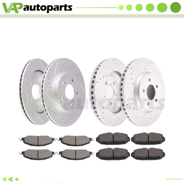 Brake Pads And Rotors Front Rear For FORD MUSTANG 2005-2010 Drilled