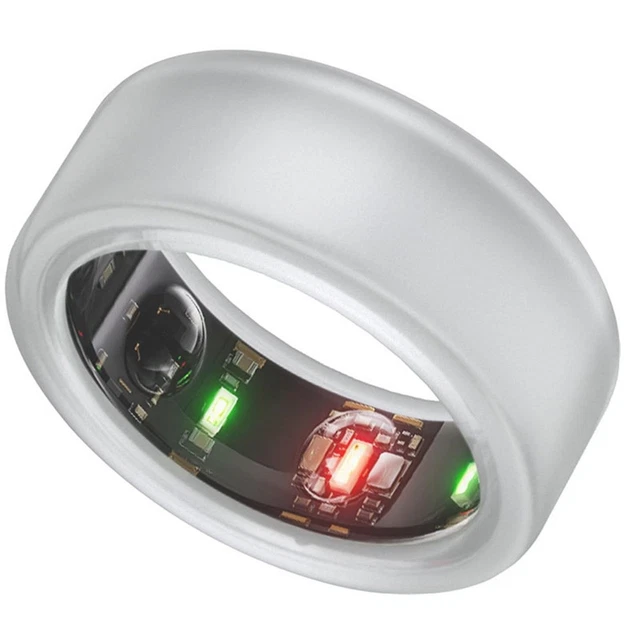 Haloppe Protezione per anello in silicone compatibile con Oura Ring Gen 3, tinta unita, antiscivolo, copertura elastica, S/M, taglia universale per allenarsi, bianco, M