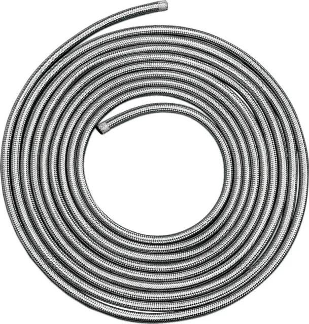 Drag Specialties Braided Oil/Fuel Line - Stainless Steel - 1/4" - 3'  -