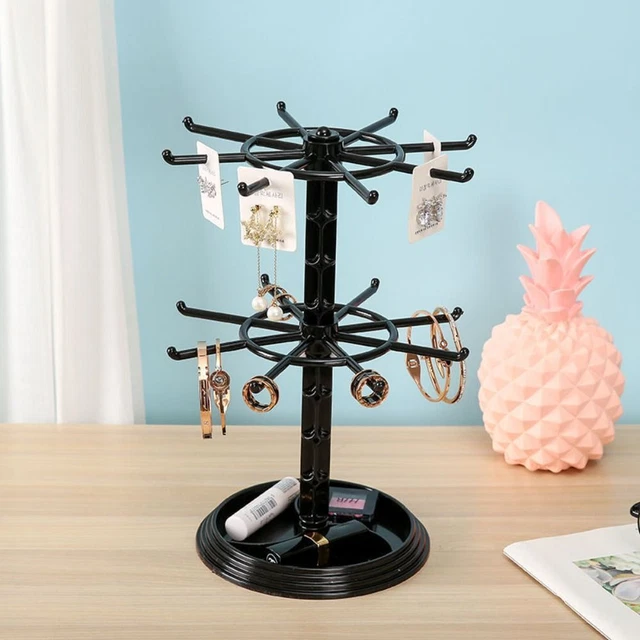 1/2-Tier Rotating Jewelry Display Stand Hat Socks Display Rack Keyring Rack