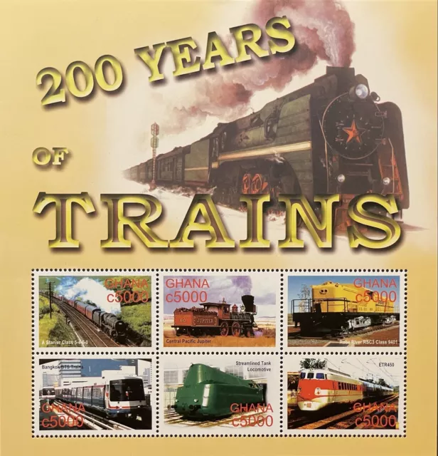 Ghana Train Stamps 2005 Mnh 200 Years Of Trains Locomotive Railroad Railways 63