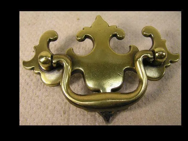 12 Vintage Brass Handles Knobs Pulls 2 1/2"  Cabinet Furniture Hardware '