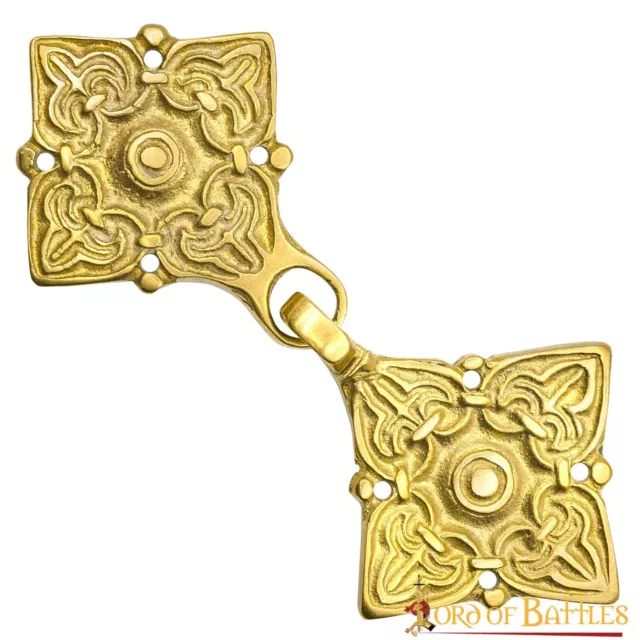 Viking Brooch Pin Cloak Shawl Clasp Brass Functional Medieval Accessory Set of 2