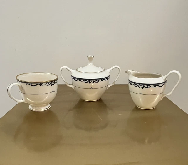 4Pc Lenox Liberty Presidential Collection Lidded Sugar Bowl Creamer Set +Tea Cup 4Pc Lenox Liberty Presidential Collection Lidded Sugar Bowl Creamer Set +Tea Cup