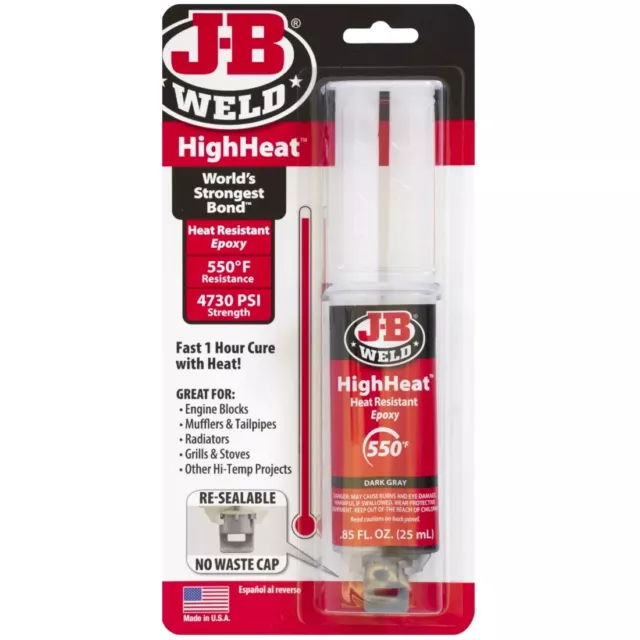 JB Weld 50197UK siringa grigio scuro adesiva resistente al calore adesivo grigio scuro 25 ml