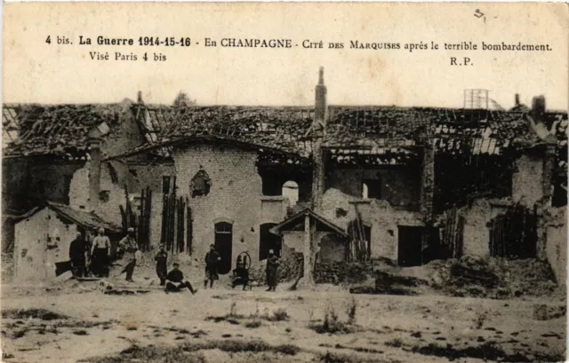 CPA AK Military in CHAMPAGNE - City of the Marquesas after terrible bomb (362318)