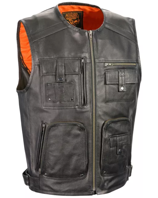 MILWAUKEE LEATHER MEN'S Zipper Front Super Utility Multi Pocket Vest ...