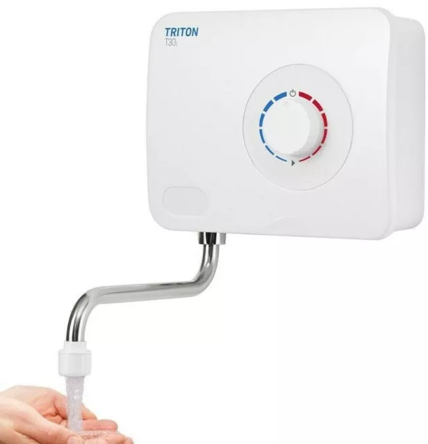 Electric Hand Wash Unit Over Sink Instant Hot Water Control Heater - Triton T30I