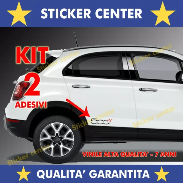 Kit 2 Adesivi Sportello Porta Door Fiancata Fiat 500X 500 X Bicolore Sticker