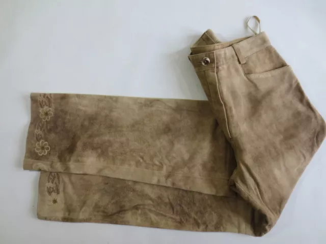 Trachtenhose Trachten Lederhose LEKRA 36/38 Hirschleder mit Stickerei /M32