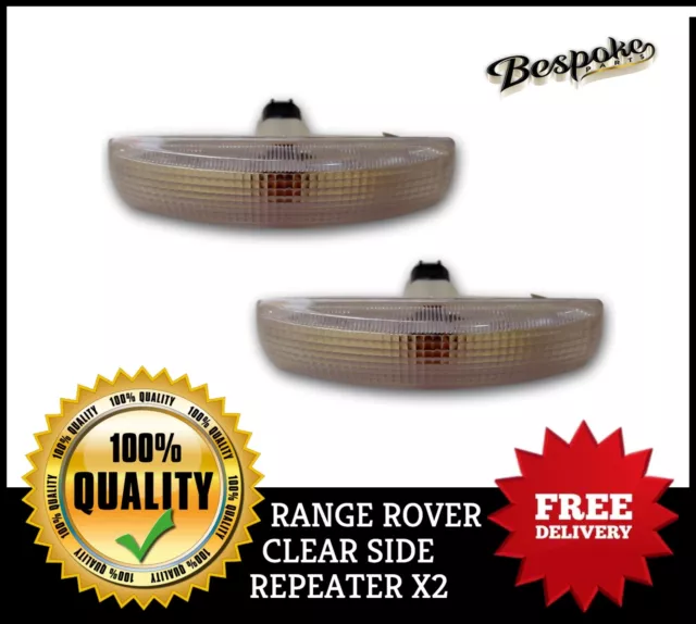 Clear Side Indicators / Repeater lights for Land Rover Discovery 3-4 UK
