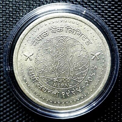 VS2044, NEPAL 500 Rupee Silver Coin,KM#1035,35.1gm,Ø40mm(+FREE1 coin)#16221