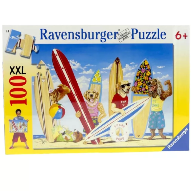Ravensburger Puzzle XXL Surfer Hunde Wellenreiten 107834 100 Teile 49 x 36cm NEU