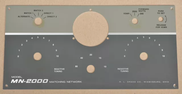 NICE! DRAKE MN-2000 ANTENNA TUNER FRONT PANEL (Lot2)