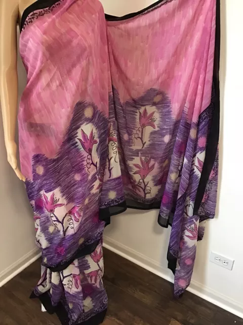 Saree New Indian Designer Pakistani Georgette Party Wear Sari Bollywood
