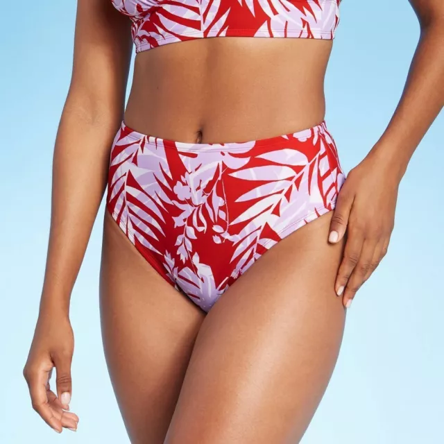 Women's Layered High Waist High Leg Bikini Bottom Kona Sol Size M