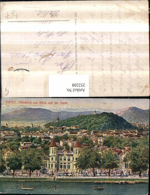 252208,Künstler AK Graz Hilmteich m. Blick auf d. Stadt Teilansicht