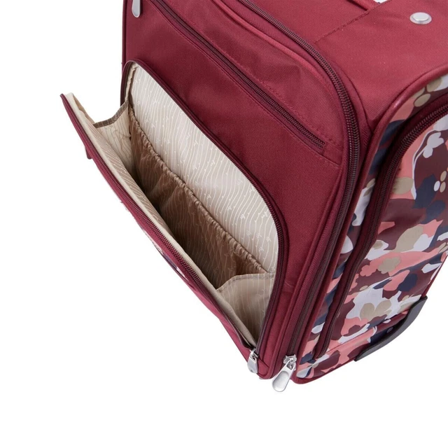 Samantha Brown Underseat Bag - Burgundy Geo Camo New With Tags 3