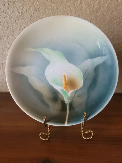 VTG CT Altwasser Silesia German Porcelain Calla Lily Floral 6" Bread Plate