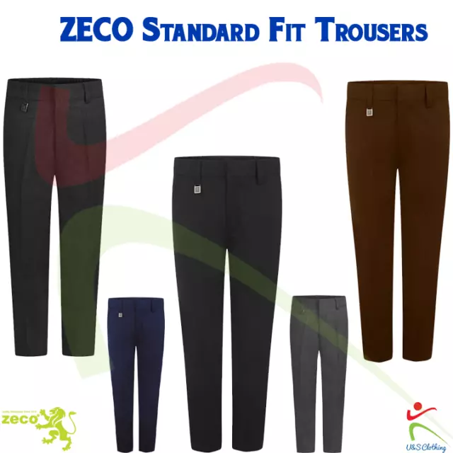 ZECO BT3052 Boys Standard Fit Trouser Flat Front Teflon School Wear Uniform Pant