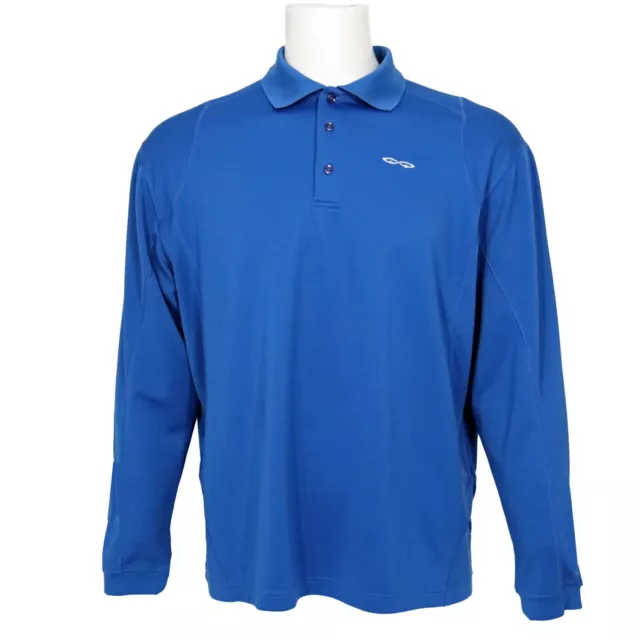 SNAKE EYES GOLF Shirt XL Men Long Sleeve Polo Blue Polyester Athletic ...