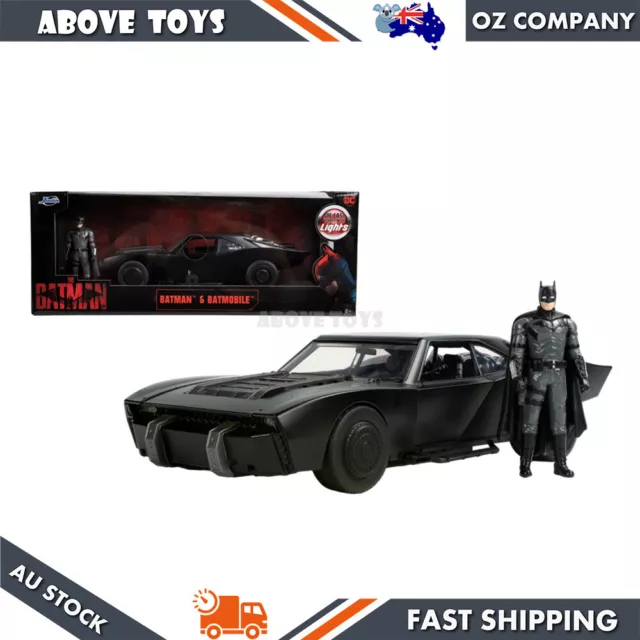 Jada 1:18 The Batman Batmobile With Light & Batman Figure Black Diecast Model