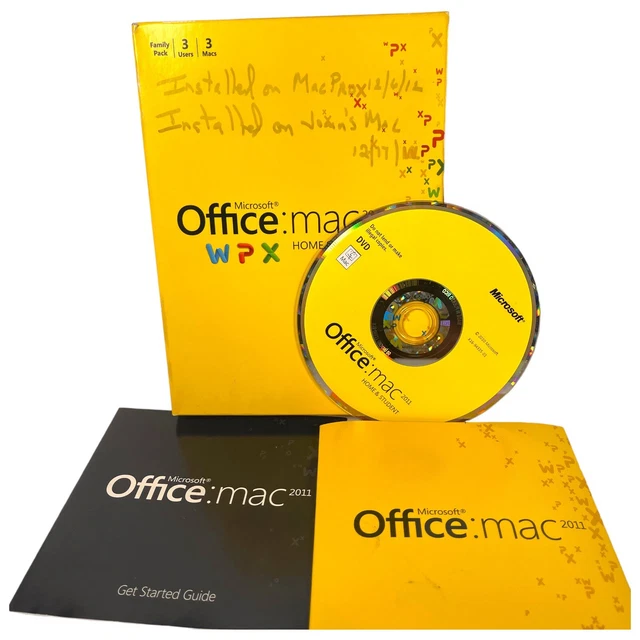 MS Microsoft Office MAC 2011 Home and Student Box