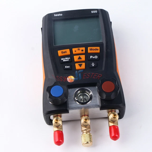 Testo 550 Refrigeration Digital manifold Gauge Pressure kit 0563 1550 w 2Probes