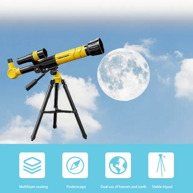 Telescopio astronómico profesional HD con oculares monocular (amarillo)