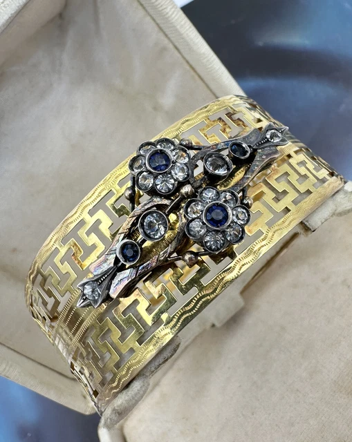 BIG BRACCIALE BRACELET FASCIA antique vintage gold ORO antico 12KT INIZI 900 BIG BRACCIALE BRACELET FASCIA antique vintage gold ORO antico 12KT INIZI 900