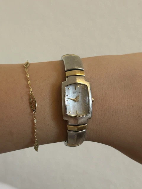 Montre Vintage Michel Herbelin Pour Femme - Argentée Et Dorée - Super état