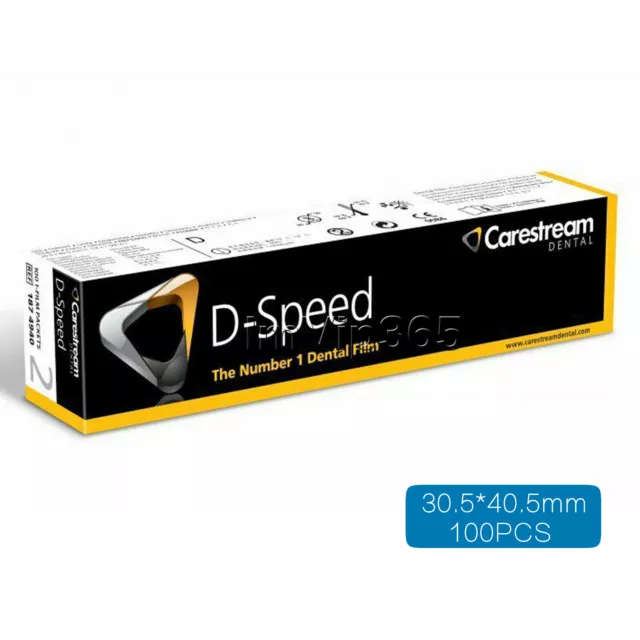 100/Box Dental Kodak Intraoral D-Speed X-ray Films Carestream Adult Size 2 DF-58