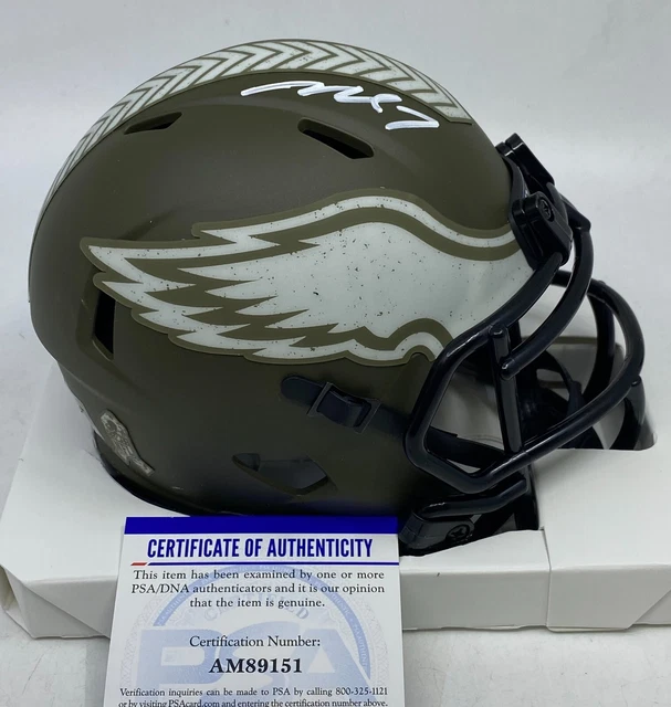 Michael Vick Atlanta Falcons Salute to Service Signed Mini Helmet AUTO BAS Holo
