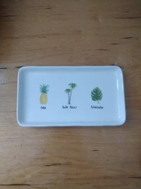 Rae Dunn Tropical Tray Pina Palm Tree Filodendro Trinket Summer Trinket Dish