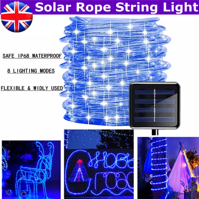 32M Outdoor LED Solar Fairy Garden Lights Rope Strip Garden Patio Pool New Year