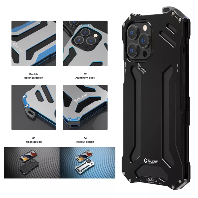 Metal Aluminium Heavy Duty Case For iPhone 14 13 12 11 Pro Max XS XR Shockproof