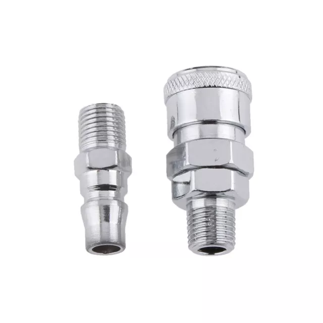 2x 1/4" Air Line Hose Compressor Fitting Connector Quick Release 13mm Thread