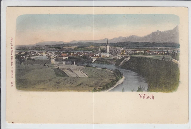 AK Villach, Panorama, um 1900