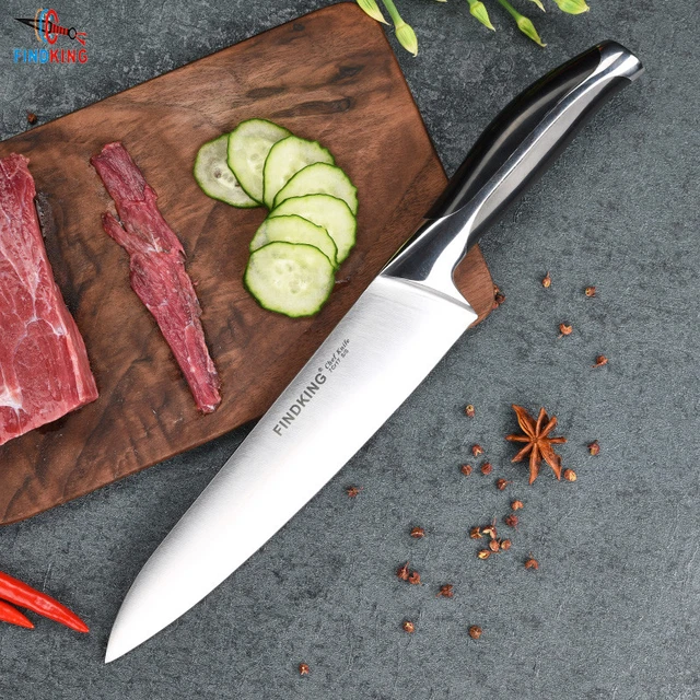 Coltello 8" Carne Chef Congelata Sushi Tonno Salmone Taglio Affilato Lama Rasoio Argento Acciaio 8