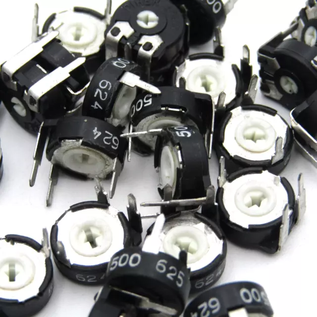 ( 20 PCS ) Piher Trim Pot 500 Ohm Through Hole