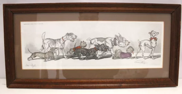BORIS O'KLEIN "Sex-Appeal" Dogs SIGNED Colour Etching Print FRAMED - S07