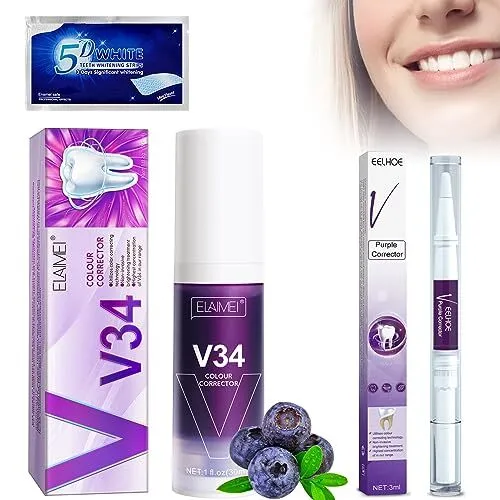 Dentifrice Blanchissant Violet V34 Dentifrice Correcteur de Couleur des Dents...