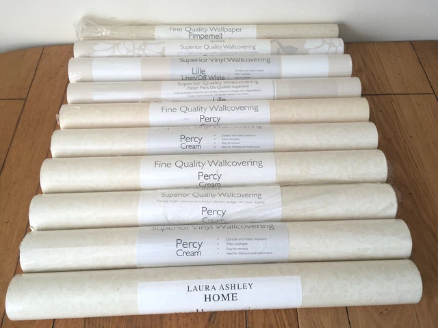 Laura Ashley Tapetenrollen cremefarben/beige/hellbraun Blumenmuster verschiedene Stile