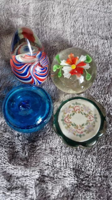 Four Mixed Paperweights