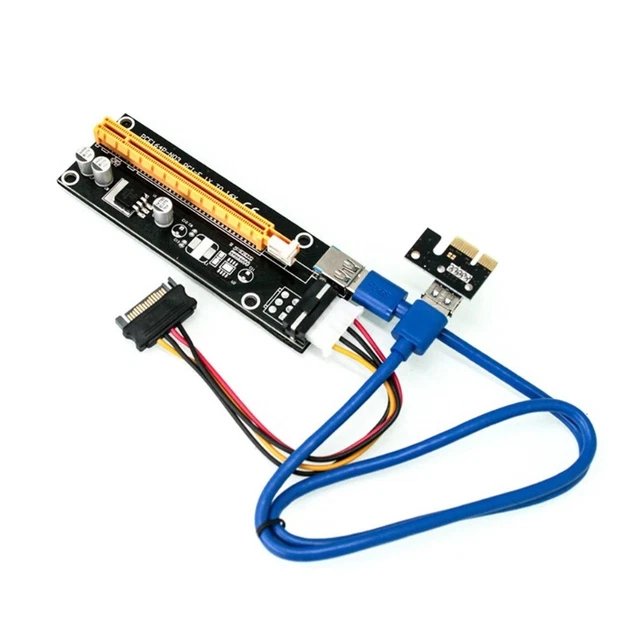 PCI-E 1x to 16x Adapter Extender Card USB3.0 Data Power Cable Kit  Mining