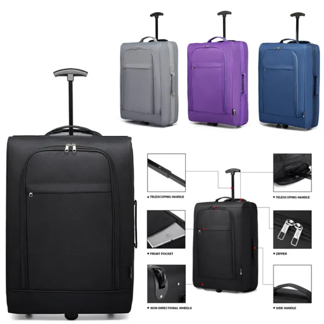 KONO Soft Trolley Travel Case Bag Ryanair Cabin Hand Luggage Suitcase 2 Wheel