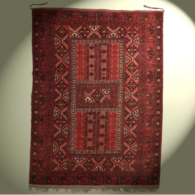 Fantastischer Hatschlou Teppich Afghanistan 215x155 rot Afghan rug Tapis Tappeto