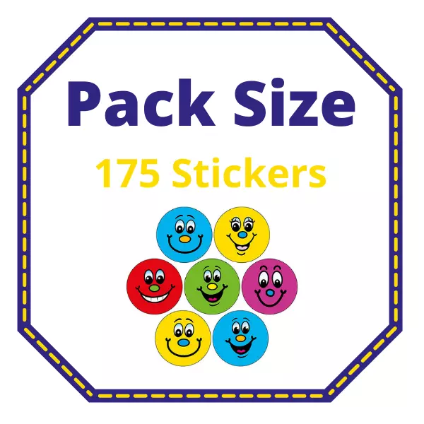 175 Happy Face Smiley School Children Pupil Reward Motivational Stickers 20mm 3