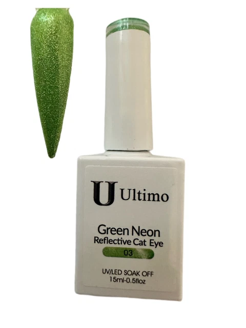 Gel Reflectante Ojo de Gato Gel UV/LED ÚLTIMO 15ml VERDE NEÓN #3